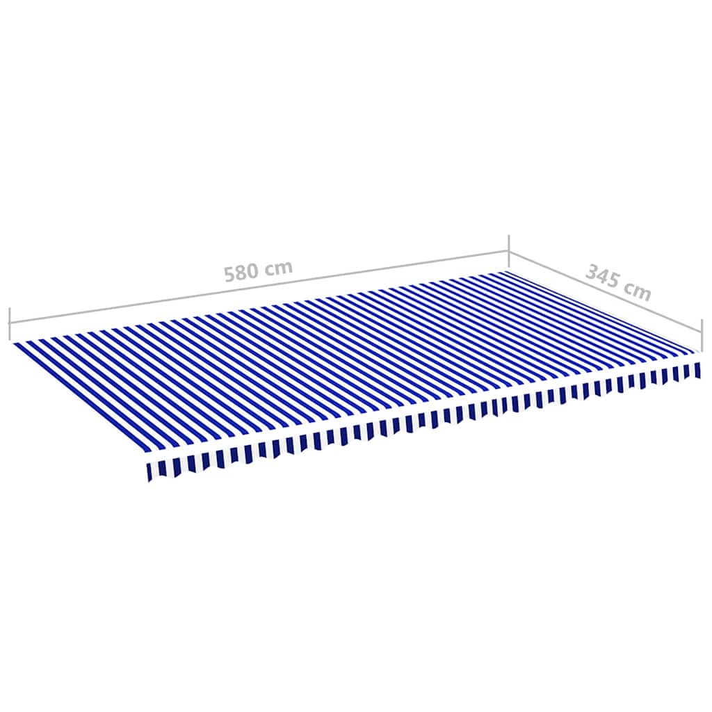 Tela De Repuesto Para Toldo Azul Y Blanco 6x3,5 M Poliéster_5