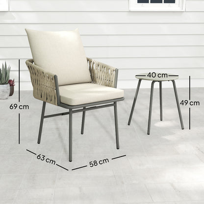 Outsunny Muebles De Jardín Con 2 Sillas Con Cojines Lavables Y Mesa Impermeable_2