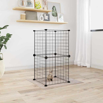 Vidaxl Jaula Para Mascotas De 8 Paneles Acero Negro 35x35cm_1