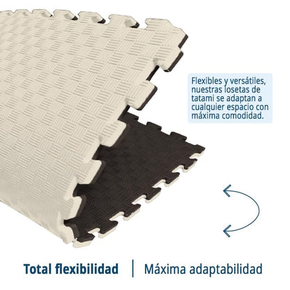 Artatami® Tatami Puzzle 1x1x20 mm Marron - Beige Pack Ahorro【8 Unidades】Gimnasios - Fitness - Pilates - Yoga_2