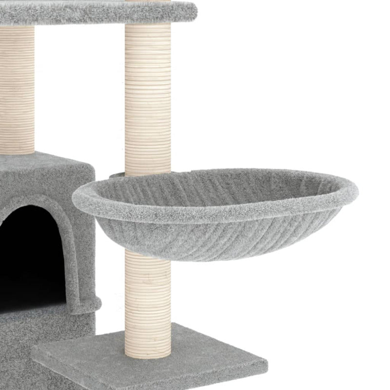 Vidaxl Rascador Para Gatos Con Postes De Sisal Gris Claro 175 Cm_5