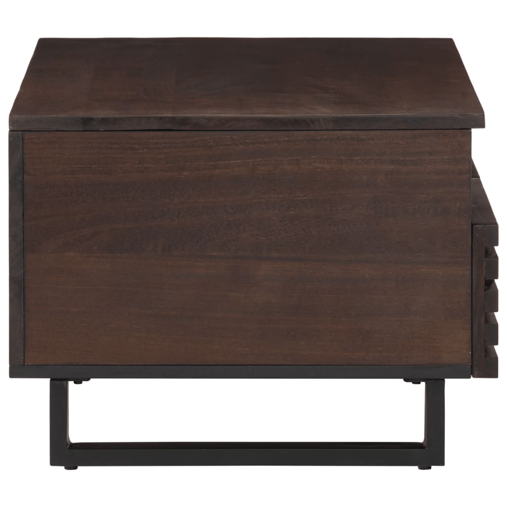 Mesa De Centro Madera Maciza Mango Marrón 80x55x40 Cm_1