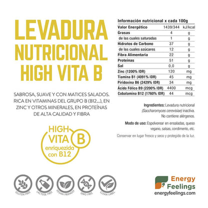 Levadura nutricional vitamina B12 en copos Energy Feelings 250 g
