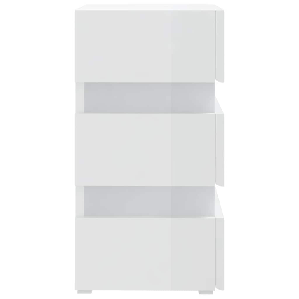 Mesita De Noche Led Madera Ingeniería Blanco Brillo 45x35x67 Cm_4