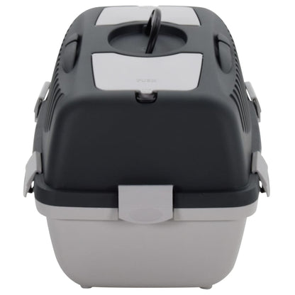 Vidaxl Transportín De Mascotas Pp Gris Y Negro 55x36x35 Cm_4