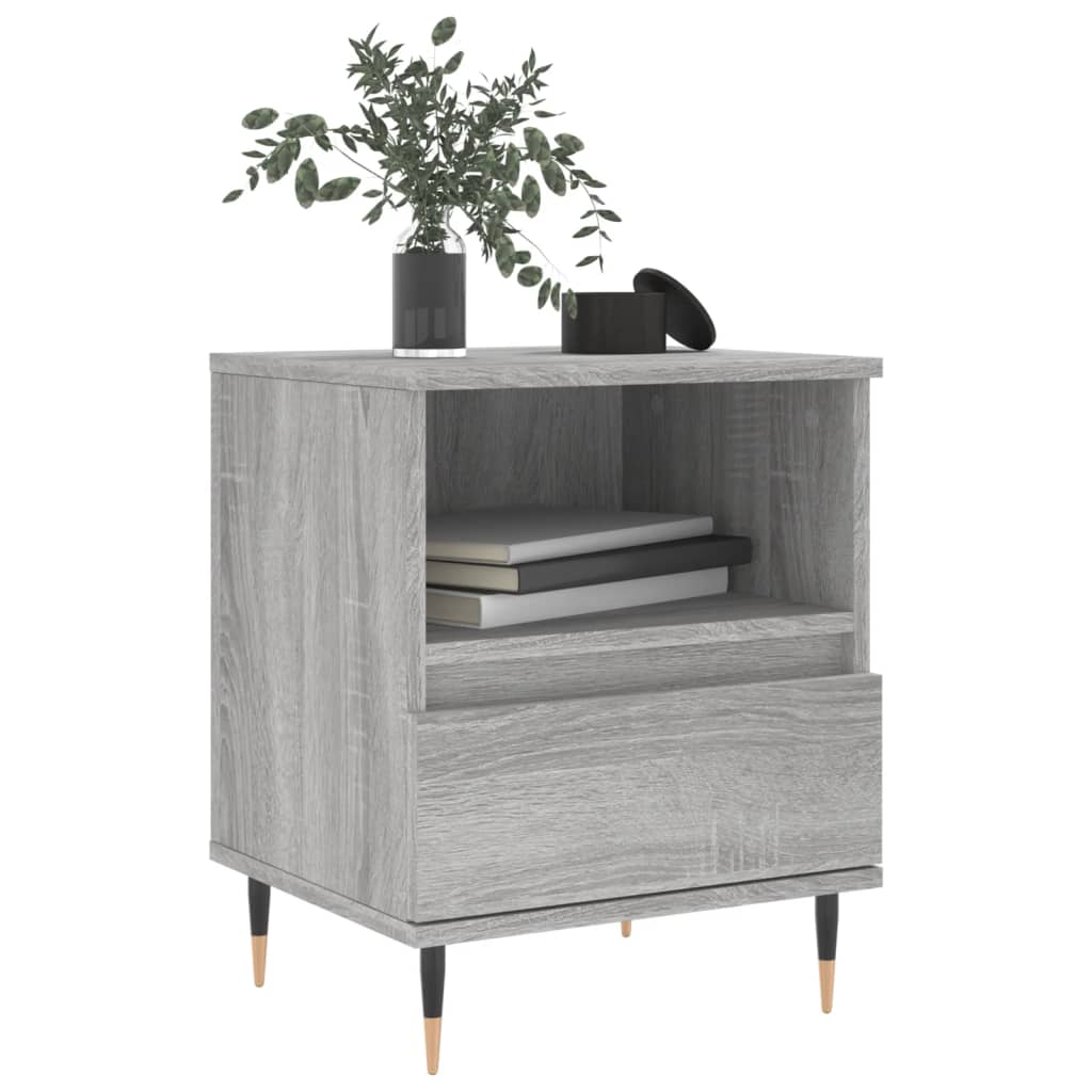 Mesita De Noche Madera De Ingeniería Gris Sonoma 40x35x50 Cm_1