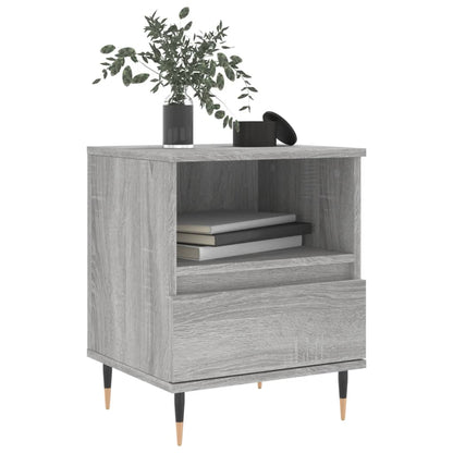 Mesita De Noche Madera De Ingeniería Gris Sonoma 40x35x50 Cm_1