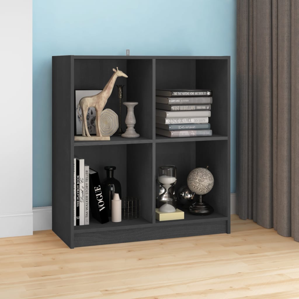 Aparador Madera Maciza De Pino Gris 70x33x76 Cm / Vetonek_5