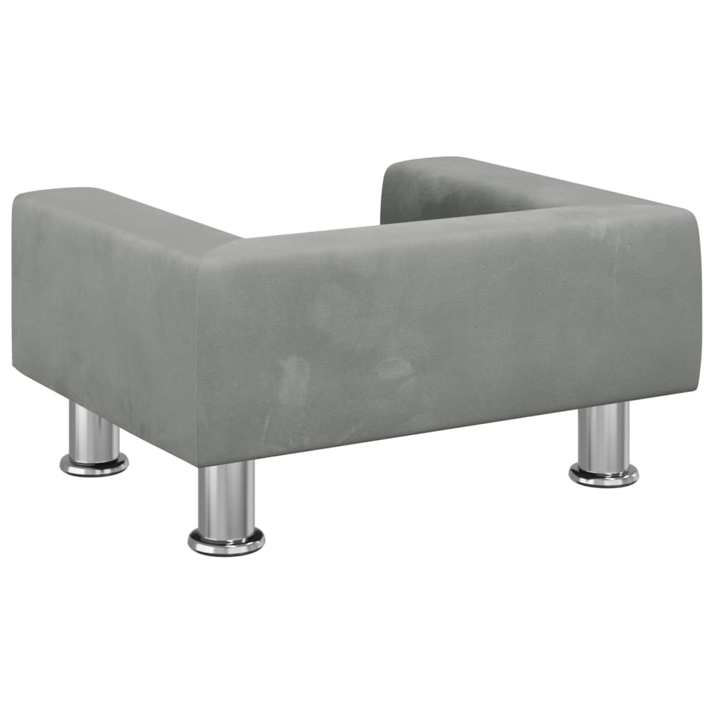 Cama Para Perros De Terciopelo Gris Claro 50x40x26,5 Cm / Vetonek_1
