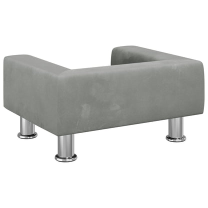 Cama Para Perros De Terciopelo Gris Claro 50x40x26,5 Cm / Vetonek_1