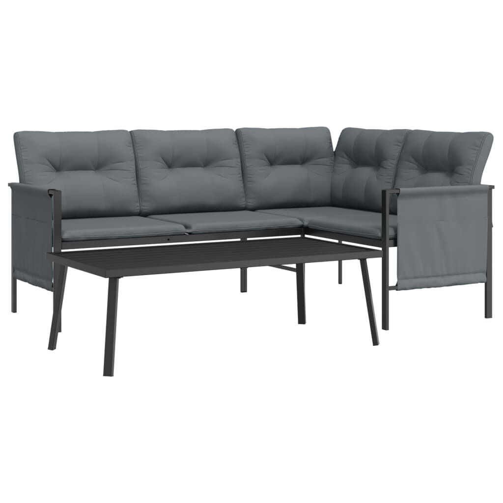 Vidaxl Juego De Muebles De Jardín 2 Piezas Acero Gris Antracita_0