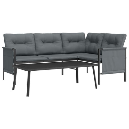 Vidaxl Juego De Muebles De Jardín 2 Piezas Acero Gris Antracita_0