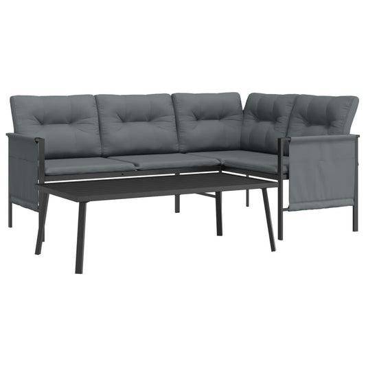 Vidaxl Juego De Muebles De Jardín 2 Piezas Acero Gris Antracita_0