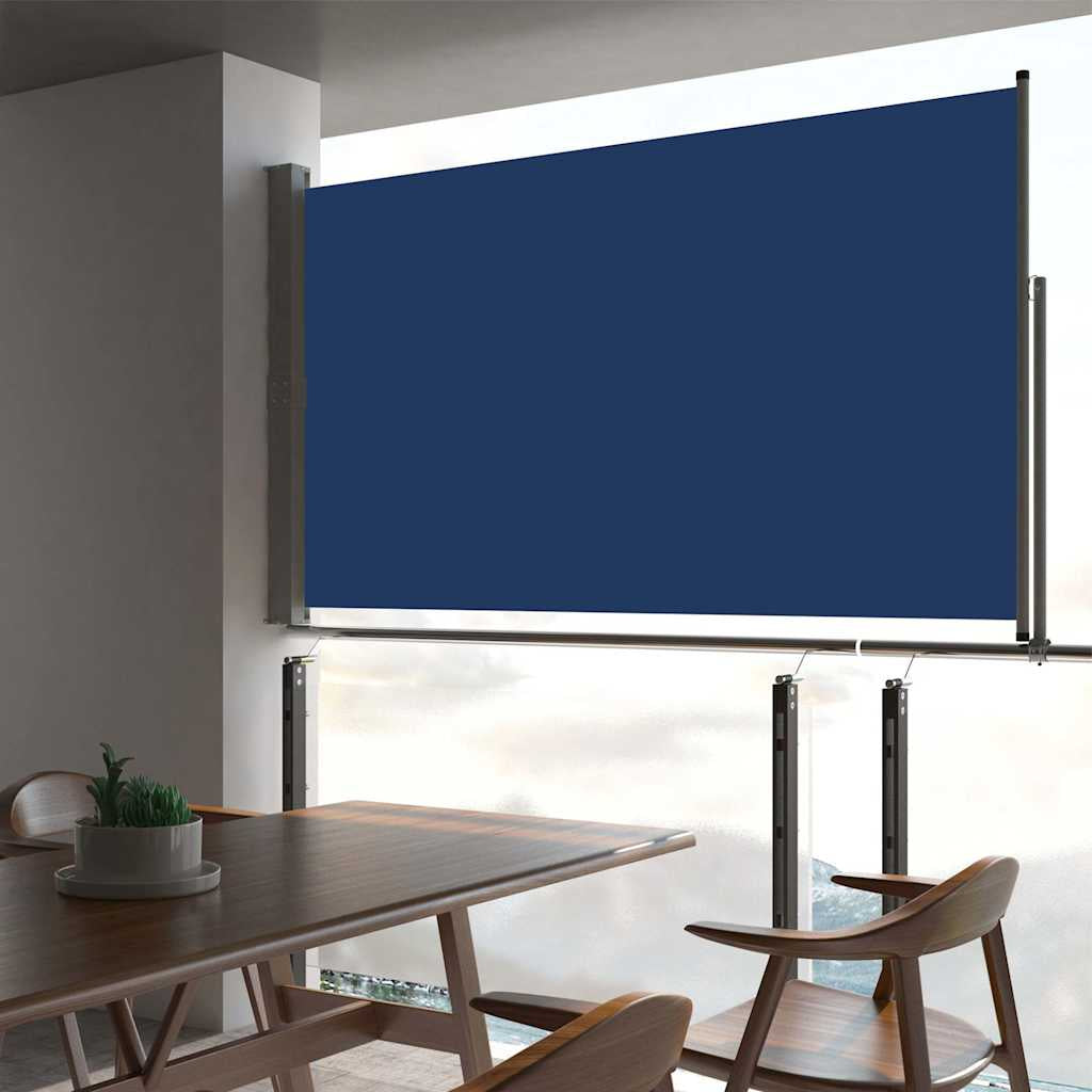 Vidaxl Toldo Lateral Retráctil Para Patio Azul 140x300 Cm_1
