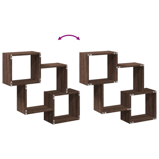 Mueble De Pared Madera De Ingeniería Marrón Roble 78x18x71 Cm / Vetonek_0