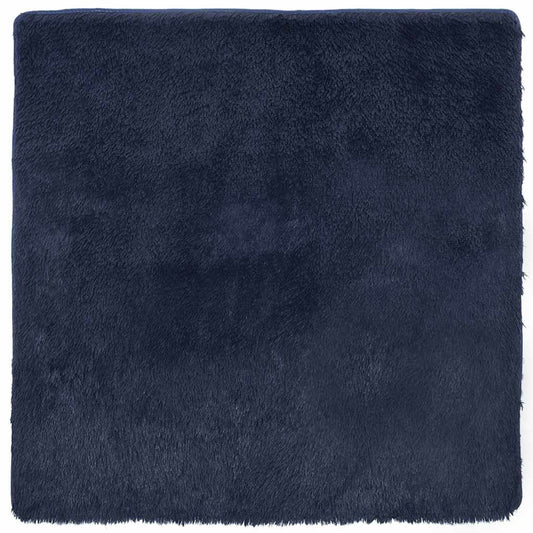 Vidaxl Alfombra De Pelo Largo Navarra Azul Marino 120x120 Cm Poliéster_0
