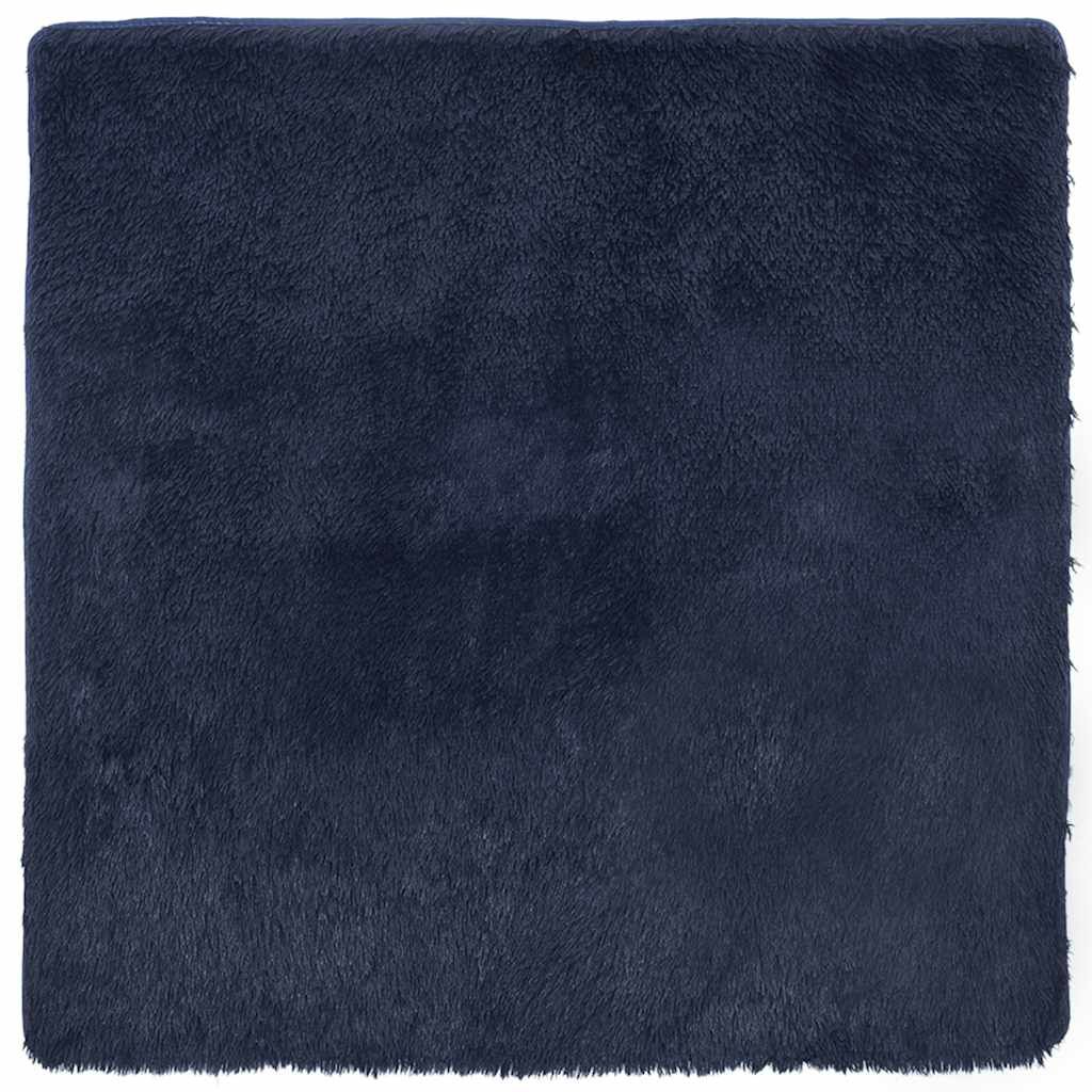 Vidaxl Alfombra De Pelo Largo Navarra Azul Marino 240x240 Cm Poliéster_0
