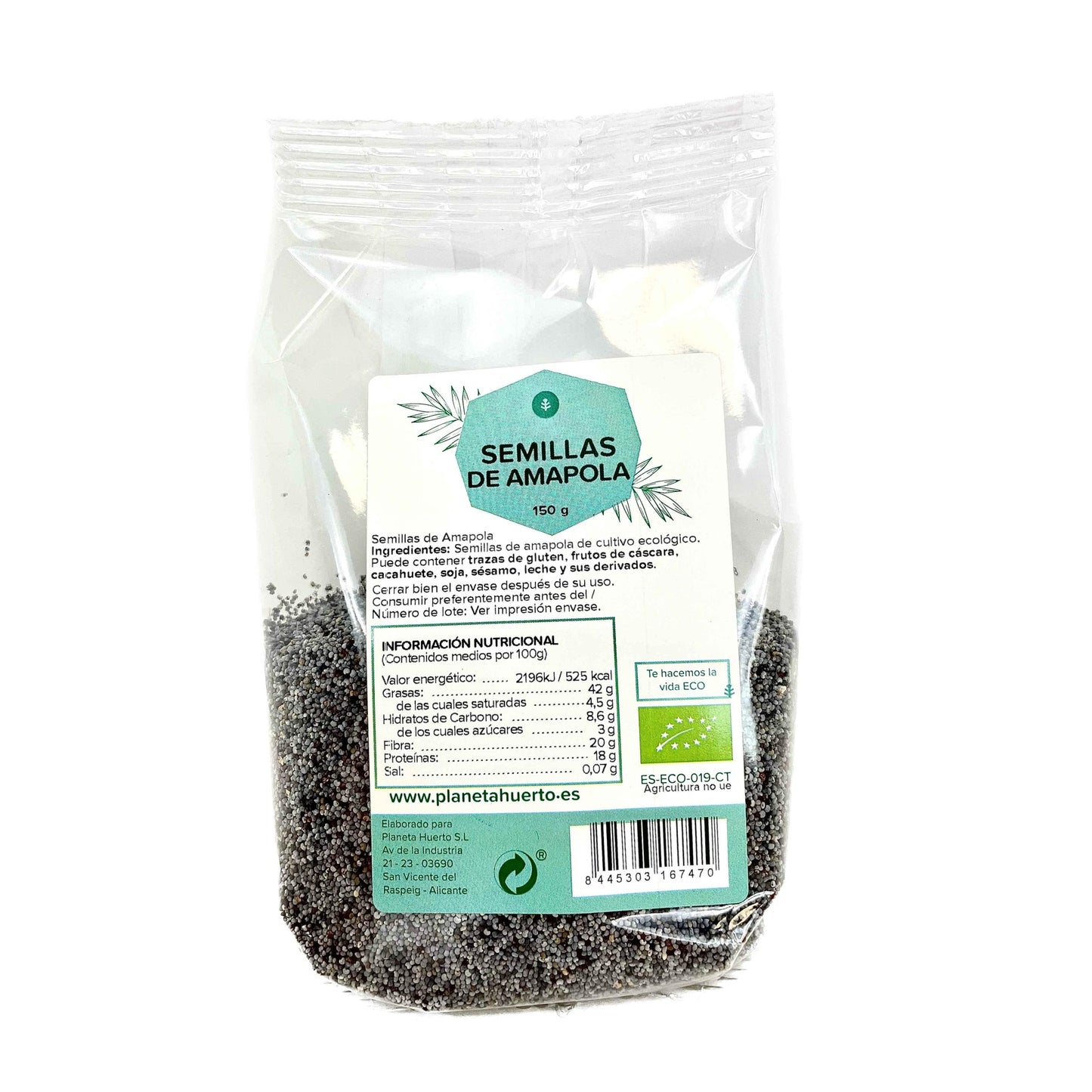 Semillas de amapola ECO Planeta Huerto 150 g