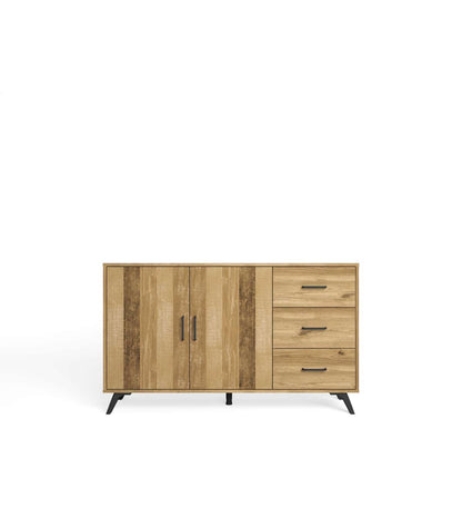 Mueble Aparador Nora 2 Puertas 3 Cajones Acabado Natural, 136.3cm(ancho) 81cm(alto) 40cm (_0
