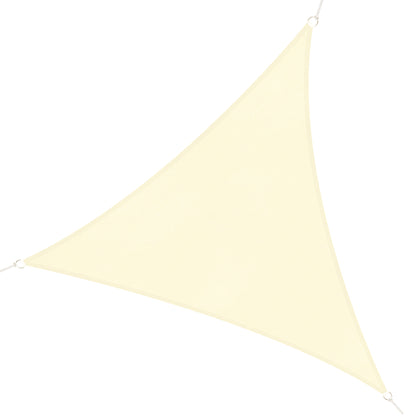 Outsunny Toldo Vela Triańgulo 5x5m Vela De Sombra De Hdpe Para Terraza Jardín Camping Protección Uv Color Crema_0