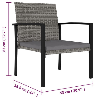 Vidaxl Sillas De Comedor De Jardín 4 Unidades Ratán Sintético Gris_4