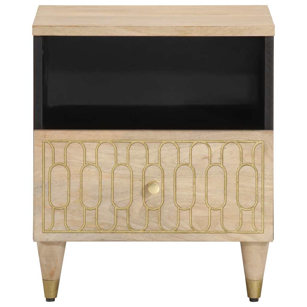 Mesitas De Noche 2 Uds Madera Maciza De Mango 40x33x46 Cm_0