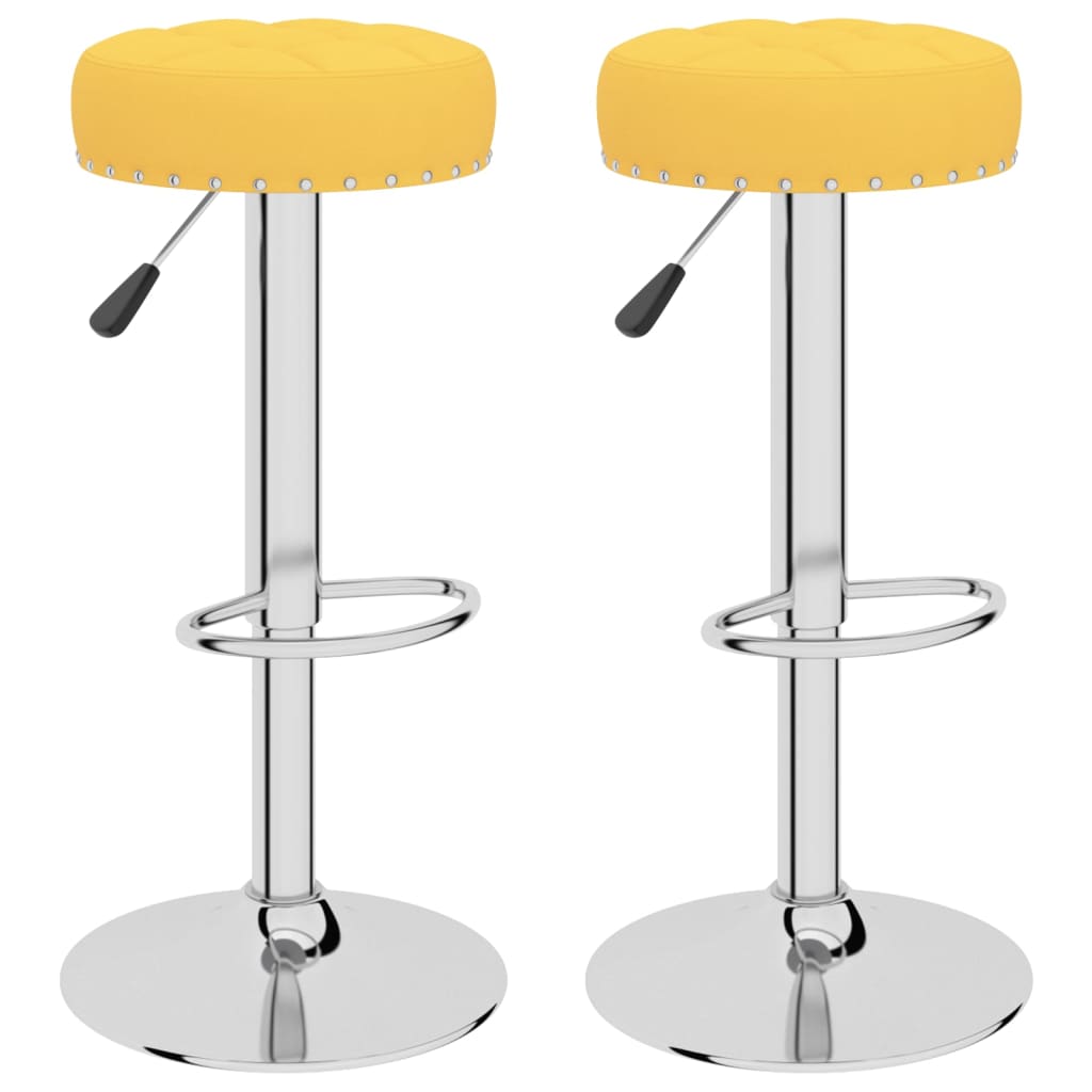 Taburetes De Cocina 2 Unidades Tela Amarillo Mostaza_0