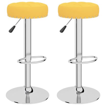 Taburetes De Cocina 2 Unidades Tela Amarillo Mostaza_0