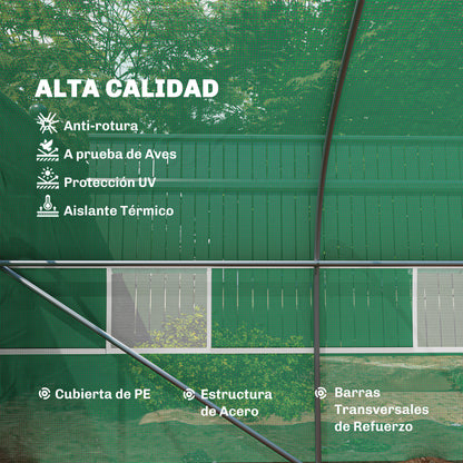 Outsunny Invernadero De Túnel 8x3x2 M Con 12 Ventanas Cubierta Pe Cultivo Verde_3