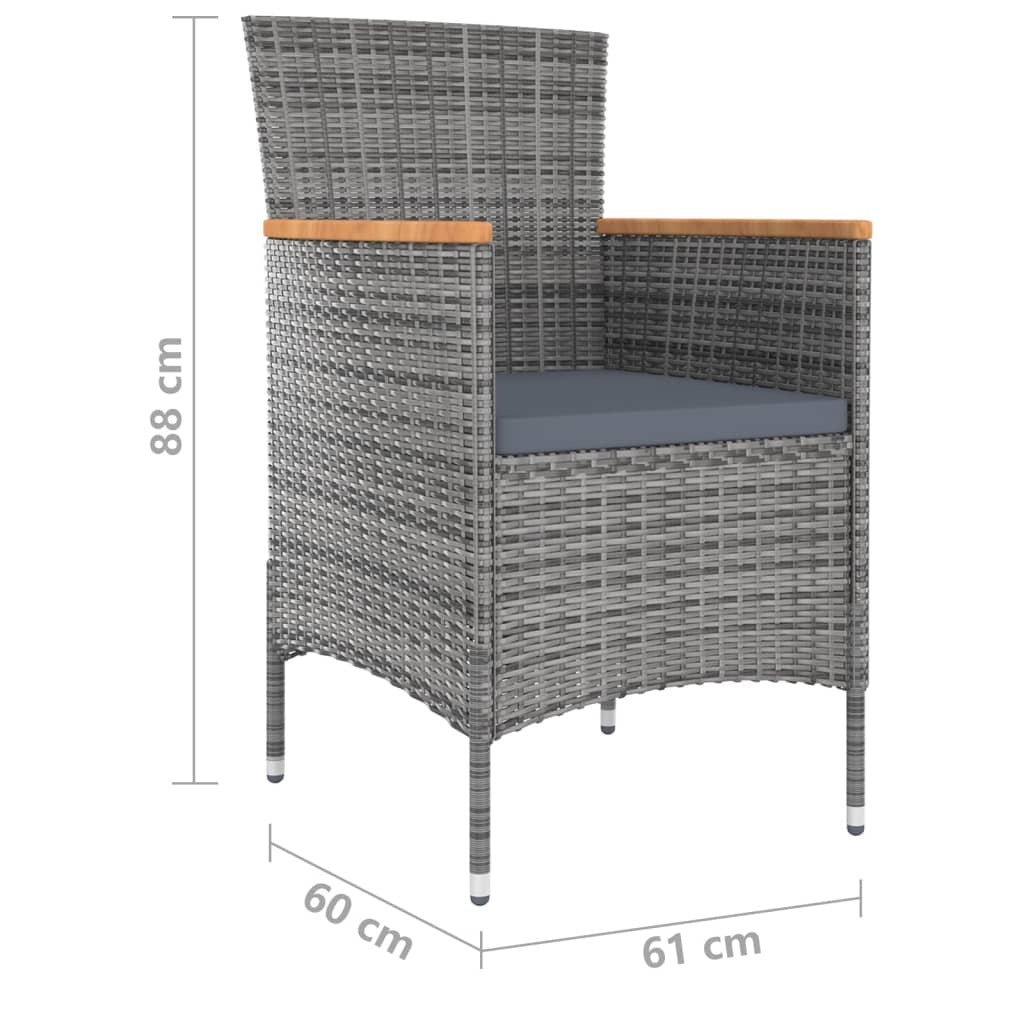 Vidaxl Juego De Comedor De Jardín 11 Piezas Con Cojines Gris_2