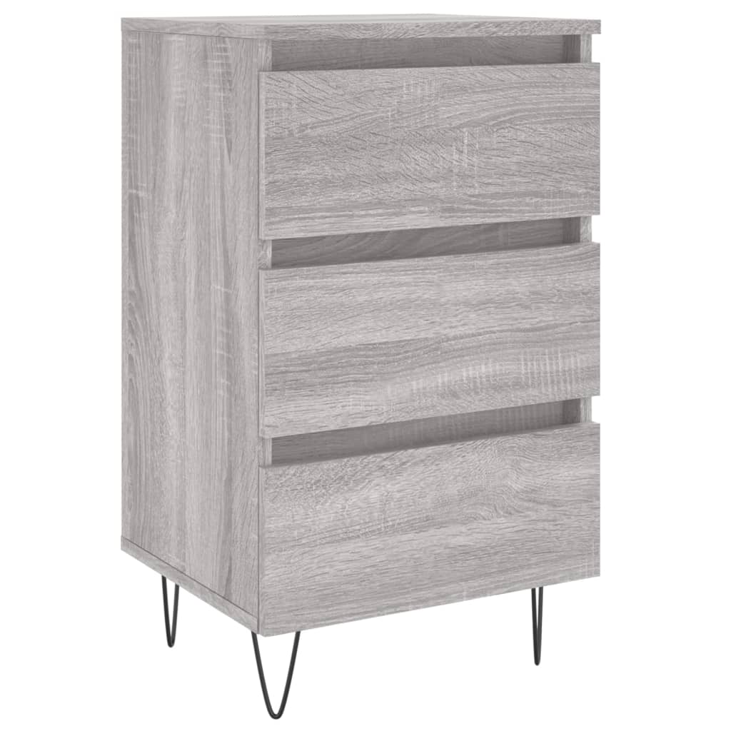 Mesita De Noche Madera De Ingeniería Gris Sonoma 40x35x69 Cm_0