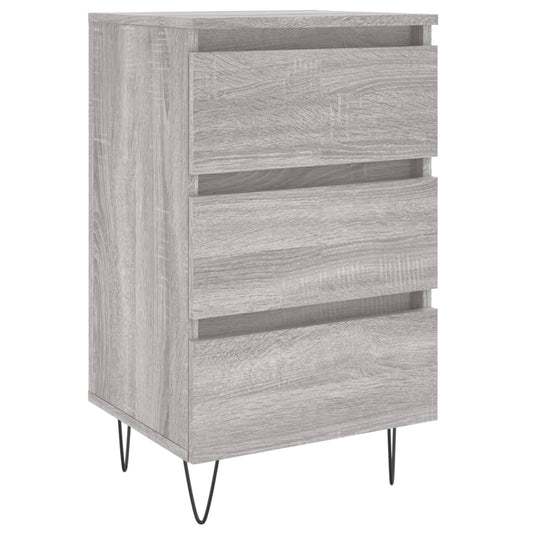 Mesita De Noche Madera De Ingeniería Gris Sonoma 40x35x69 Cm_0