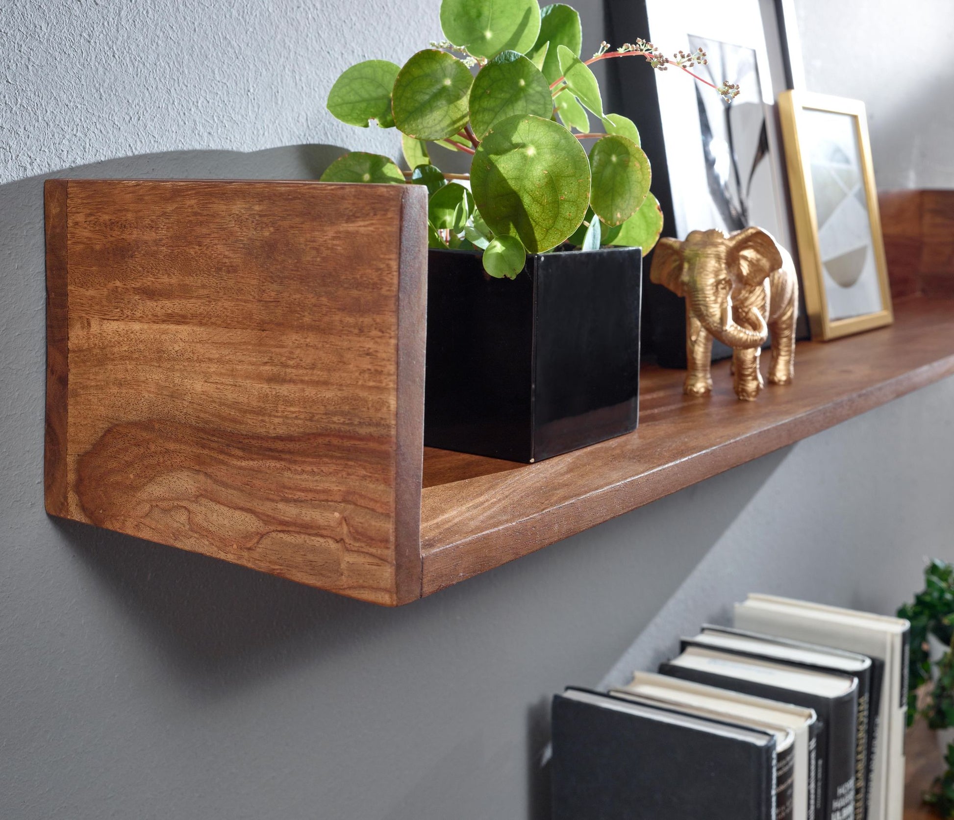 Estantería De Pared 120x15x20 Cm Madera Maciza De Sheesham_4