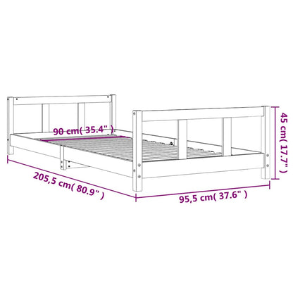 Vidaxl Estructura De Cama Para Niños Madera Maciza De Pino 90x200 Cm_2