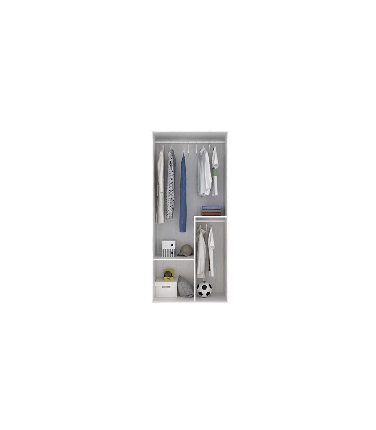 Armario Ropero 3 Puertas Abatibles Acabado Blanco, 202 Cm(alto)90 Cm(ancho)53 Cm(largo)_1