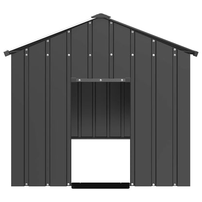 Caseta Para Perros Con Techo Acero Galvanizado 114x202x101 Cm_2