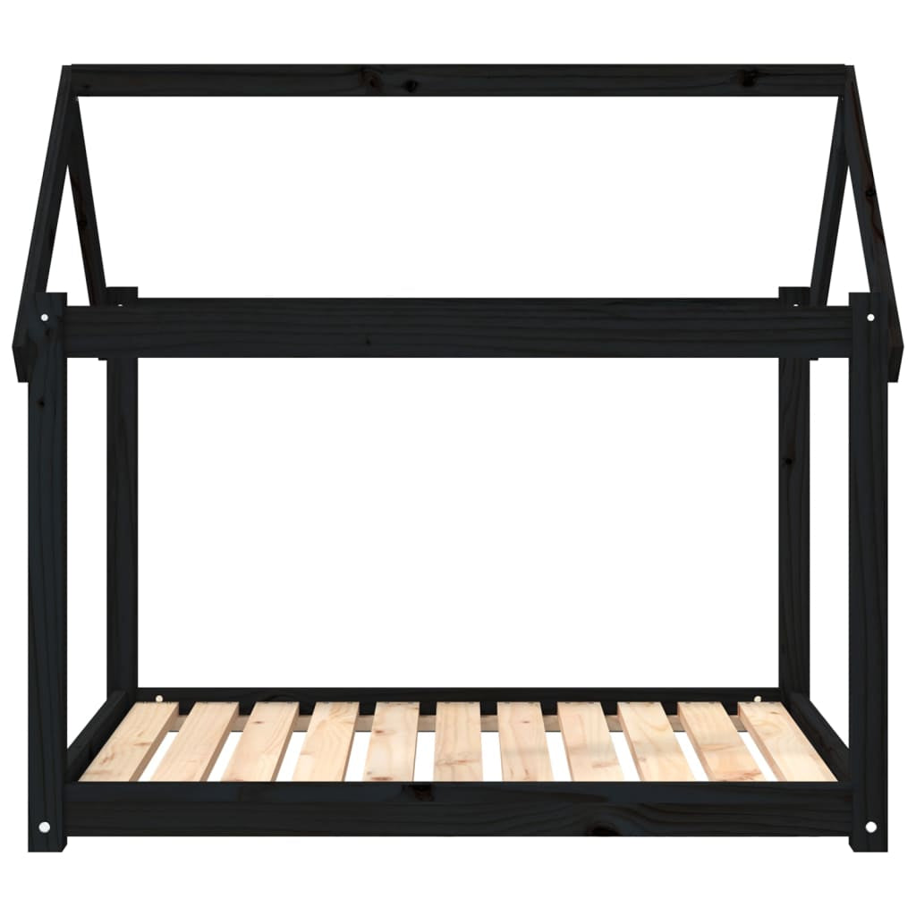 Vidaxl Cama Para Perros Madera Maciza De Pino Negro 101x70x90 Cm_4