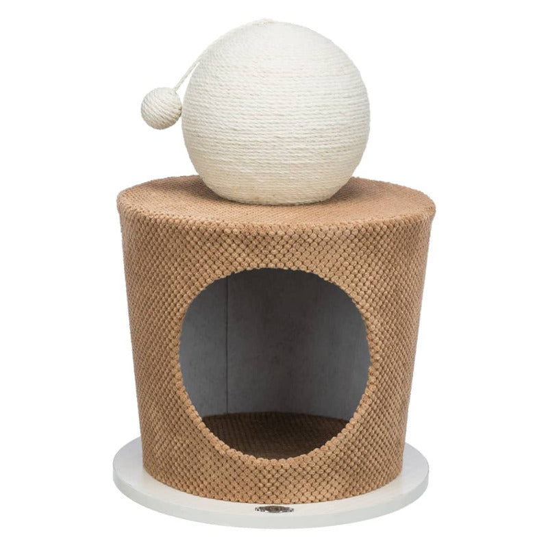 Trixie Cueva De Peluche Para Gatos Bola Para Rascar Gris Taupe 36x50cm_5