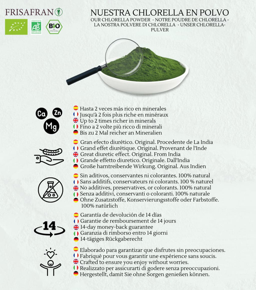 Chlorella Ecológica En Polvo - Calidad Y Sabor | Frisafran 1 Kg_2