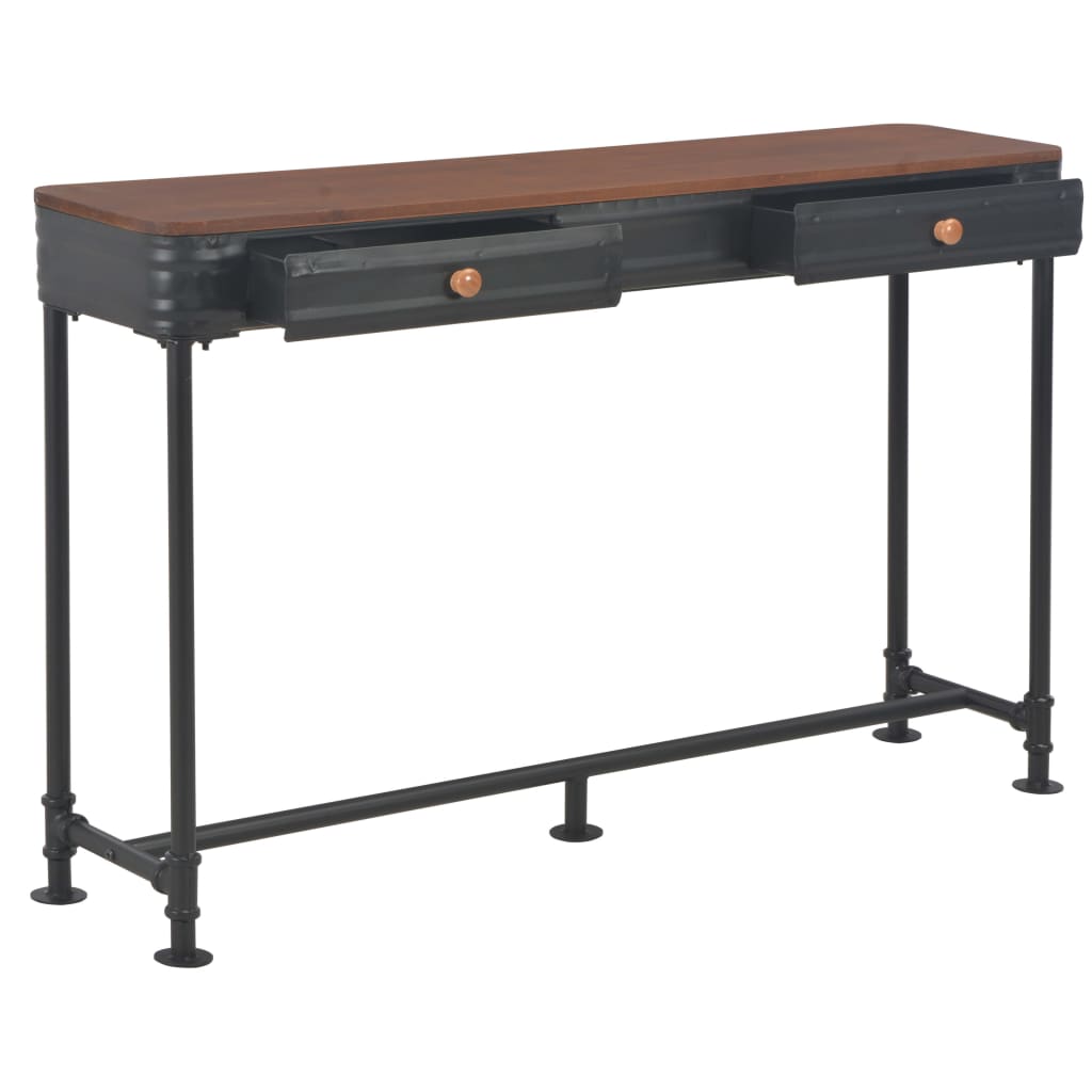 Mesa Consola Con 2 Cajones 120x30x75 Cm Madera Maciza Abeto_0