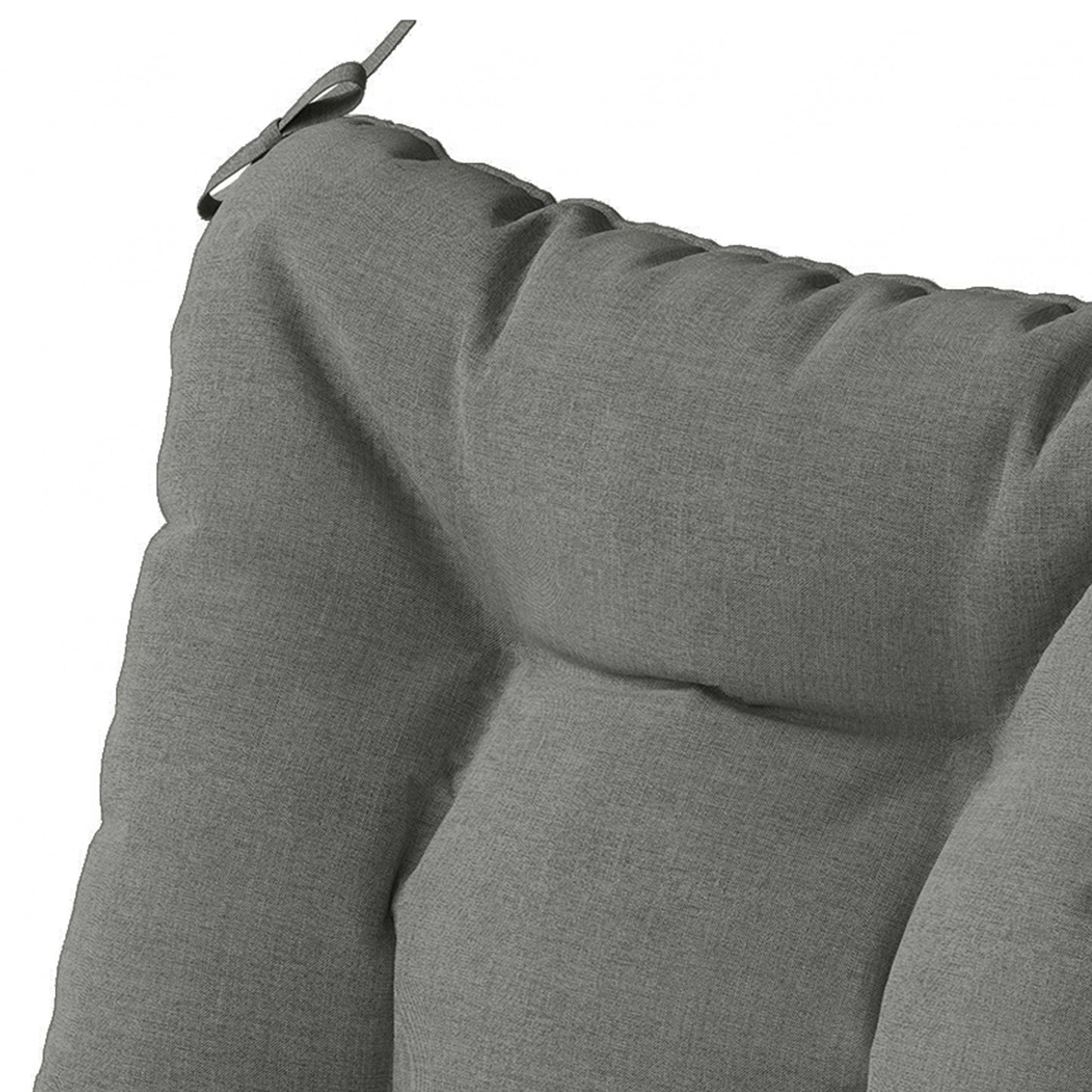Outsunny Set De 4 Cojines Para Sillas 39,5x39,5x10 Cm Para Jardín Con Lazos Gris_4