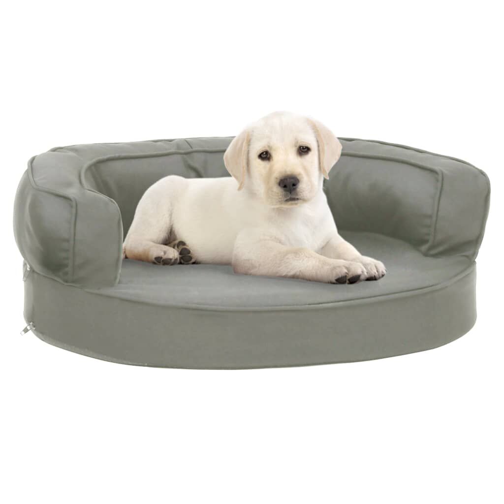 Vidaxl Colchón Para Cama De Perro Ergonómico Aspecto Lino Gris 60x42cm_1