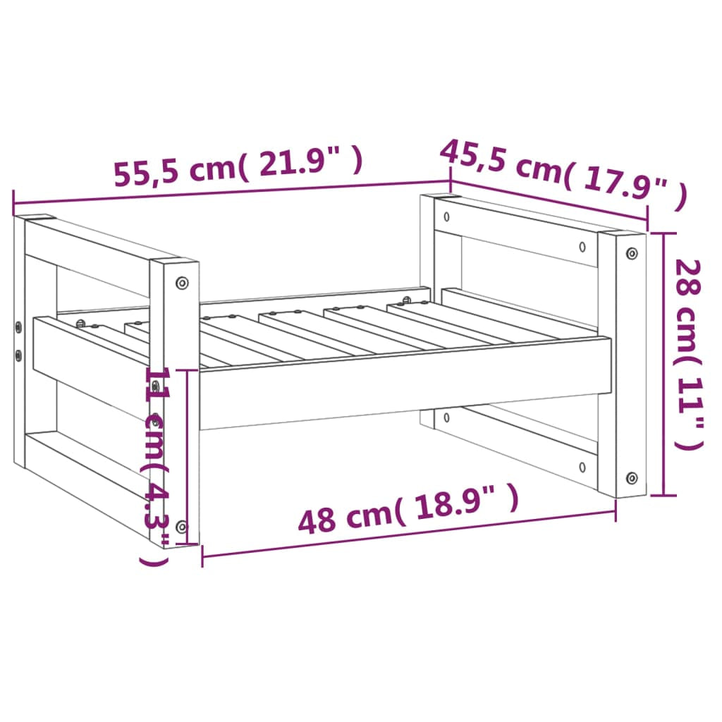 Vidaxl Cama Para Perros Madera Maciza De Pino 55,5x45,5x28 Cm_2