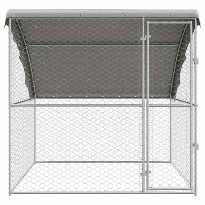 Refugio Para Perros Plateado 2 X 2 X 2 M Acero Galvanizado_3