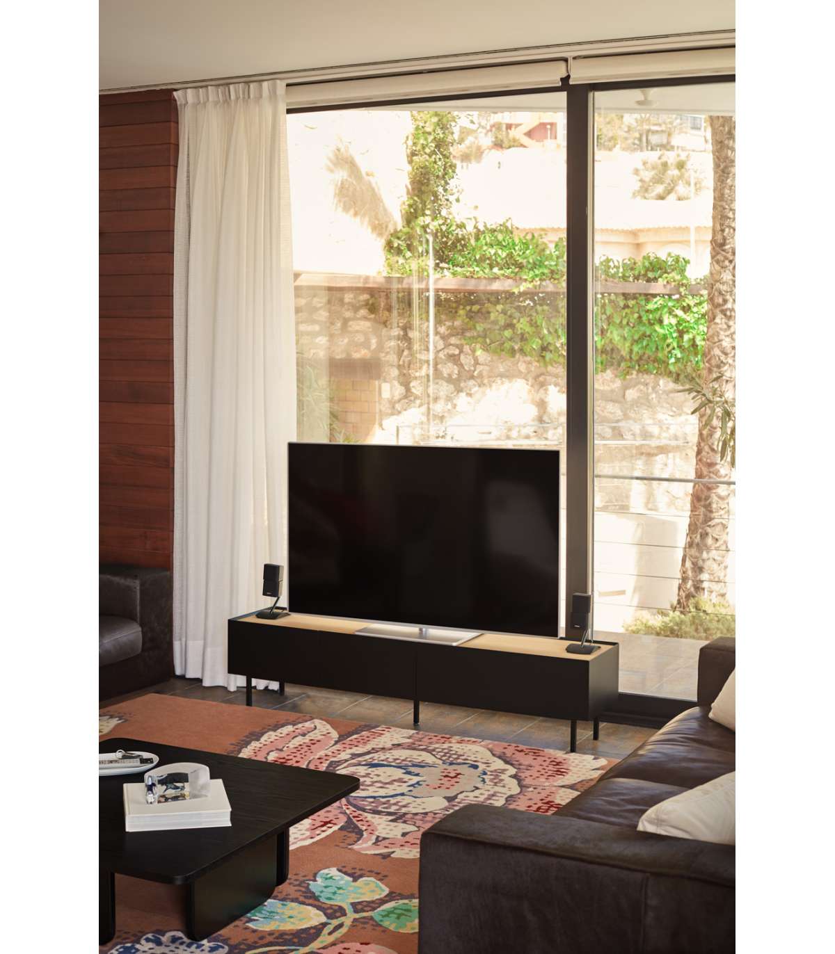 Mueble Para Televisión Modelo Arista 1 Puerta 2 Cajones Acabado Negro, 40cm(ancho) 45cm(_0