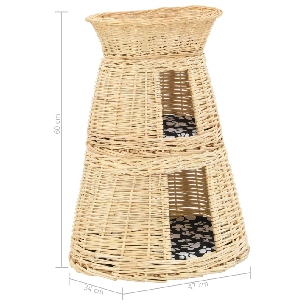 Vidaxl Set Cestas De Gatos 3 Uds. Con Cojines Sauce Natural 47x34x60cm_2