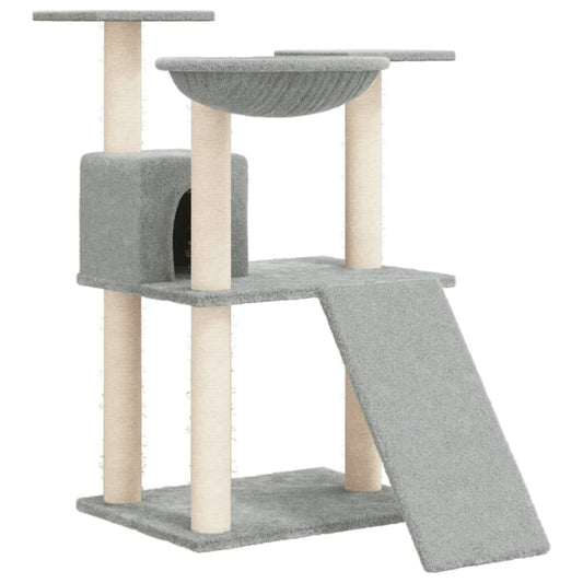 Vidaxl Rascador Para Gatos Con Postes De Sisal Gris Claro 83 Cm_0