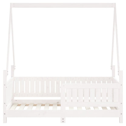 Estructura De Cama Para Niños Madera De Pino Blanco 70x140 Cm / Vetonek_3