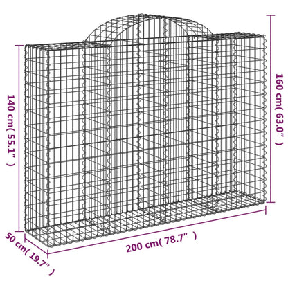 Cestas Gaviones 8 Uds Forma De Arco Hierro 200x50x140/160 Cm_5