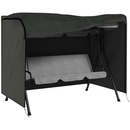 Outsunny Funda Balancín Jardín Con 2 Cremalleras 205x124x164 Cm Gris Oscuro_0